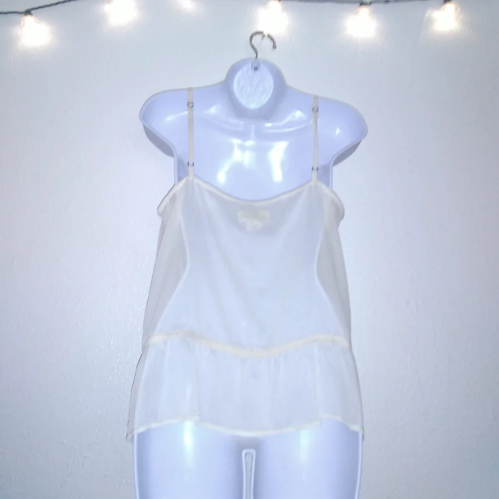 Denim & Supply Ralph Lauren Semi Sheer Cream Color Tie Waist Detail Cami… - Picture 4 of 10